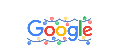 Logo Google enfeitada de Luzes Natalinas